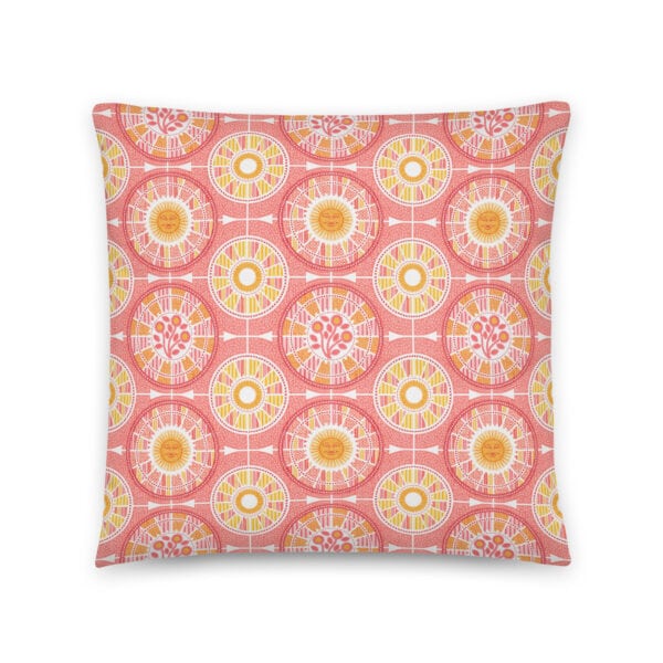 18x18 pillow, back side printed with Tour de Citrus.