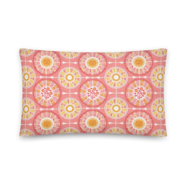 20x12 lumbar pillow, back side printed with Tour de Citrus.