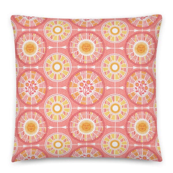 22x22 pillow, back side printed with Tour de Citrus.