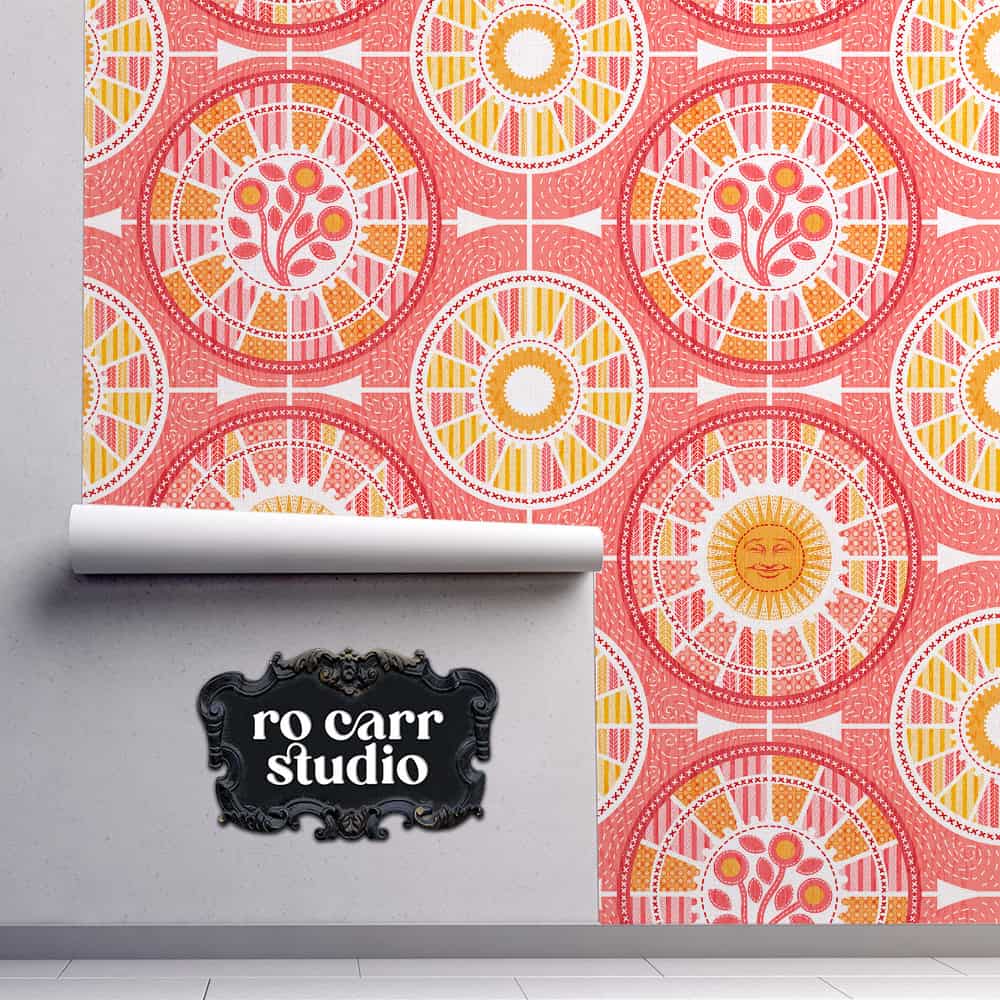 Wallpaper sample of Tour de Citrus rolled down a wall.