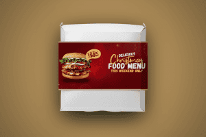 Food Container Sleeves Burger Christmas theme - Same Day Printing Food Container Sleeves Burger Christmas theme - Same Day Printing