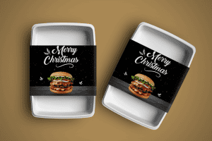 Food Container Sleeves Burgers-2 Christmas theme - Same Day Printing Food Container Sleeves Burgers-2 Christmas theme - Same Day Printing
