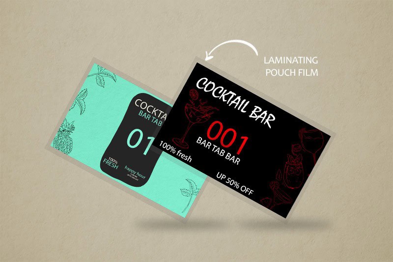 Business Cards with Pouch Film laminates Printing Cocktail bar tab Business Cards with Pouch Film laminates Printing Cocktail bar tab