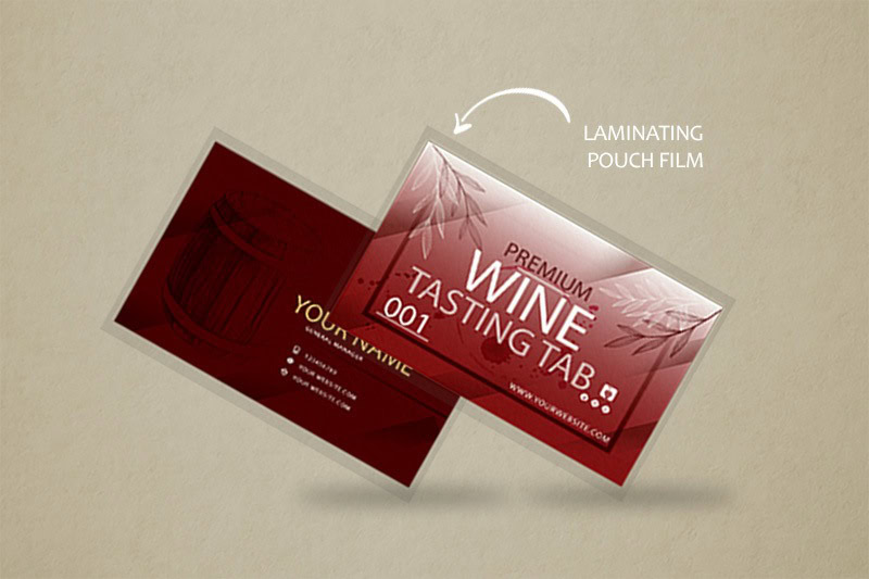 Business Cards with Pouch Film laminates Printing Wine Tasting tab Business Cards with Pouch Film laminates Printing Wine Tasting tab