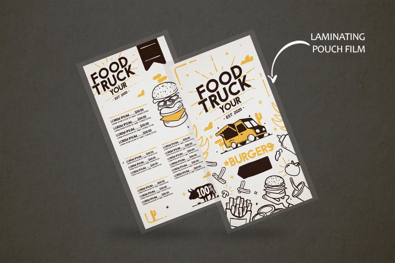 Pouch Laminated Menu for food truck - Same Day Printing 1 Pouch Laminated Menu for food truck - Same Day Printing 1