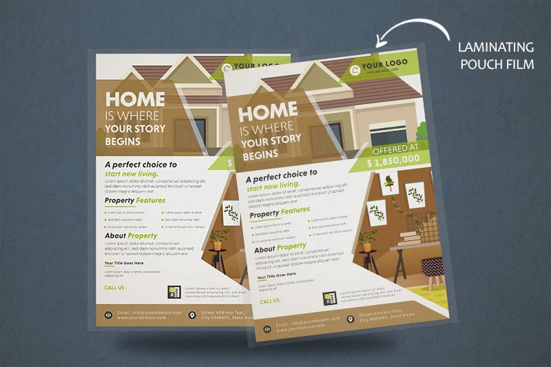 Real Estate Flyers Flat Cards With Pouch Laminates Printing Real Estate Flyers Flat Cards With Pouch Laminates Printing