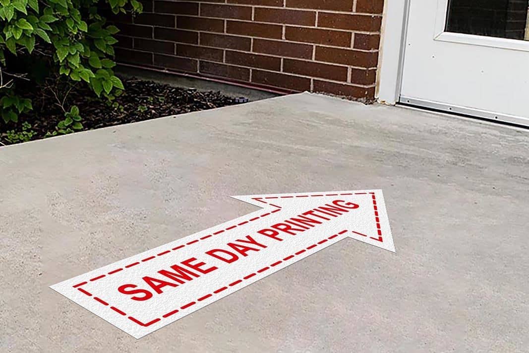 Same Day Printing Floor Sticker - Arrow for Concrete Same Day Printing Floor Sticker - Arrow for Concrete
