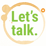 Full-color direct mail marketing piece with bold “Let’s Talk” message promoting direct marketing services.