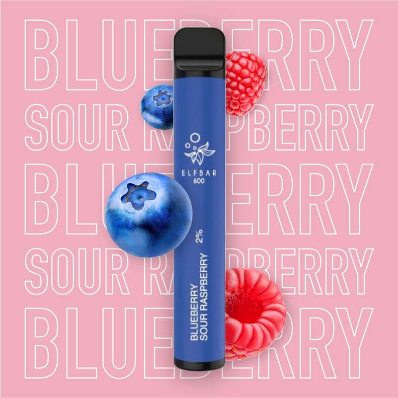 ELF BAR 600 Einweg E-Zigarette nikotinfrei blueberry sour raspberry