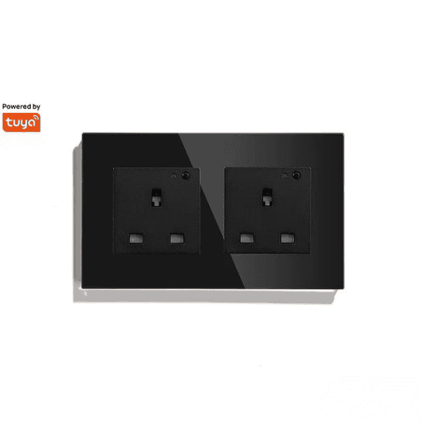 Energy Monitoring Smart Socket - 13a Tuya Wifi Double - Black - Image 3