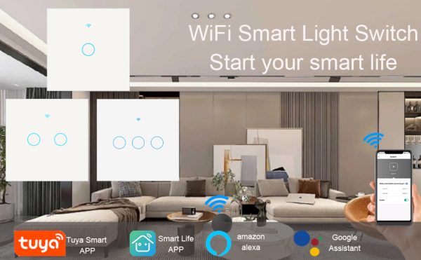 4 Gang Smart Wifi Light Switch Tuya – White - Image 3