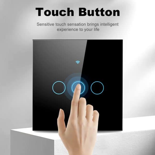 3 Gang Smart Wifi Light Switch Tuya – Black - Image 2