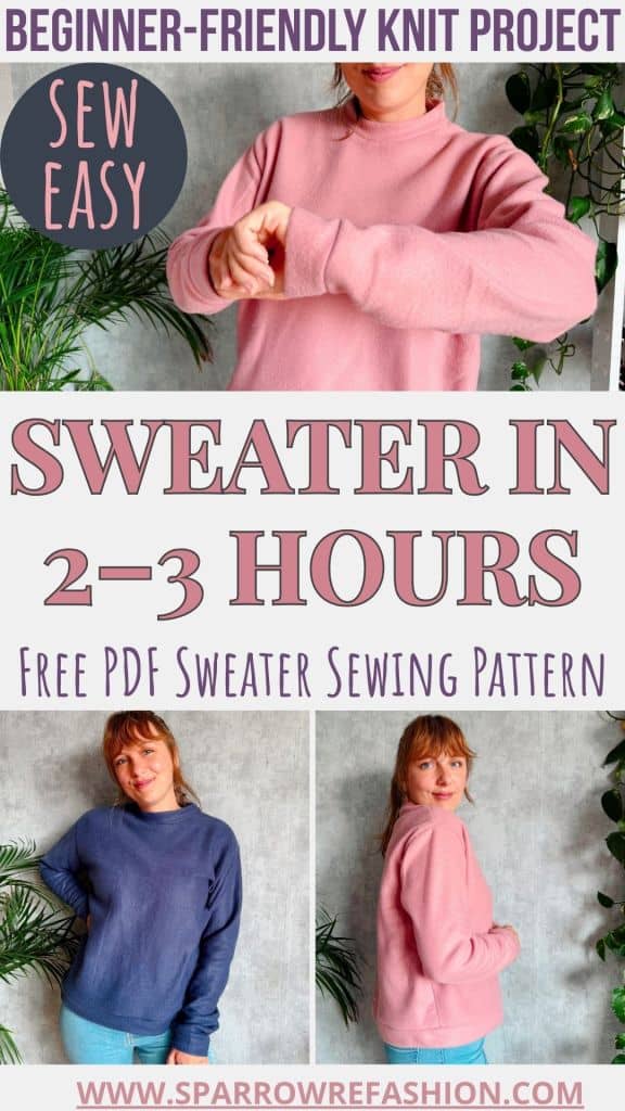 How to Sew a Sweater: Free Pattern, 8 Sizes & Video - Sparrow Refashion ...