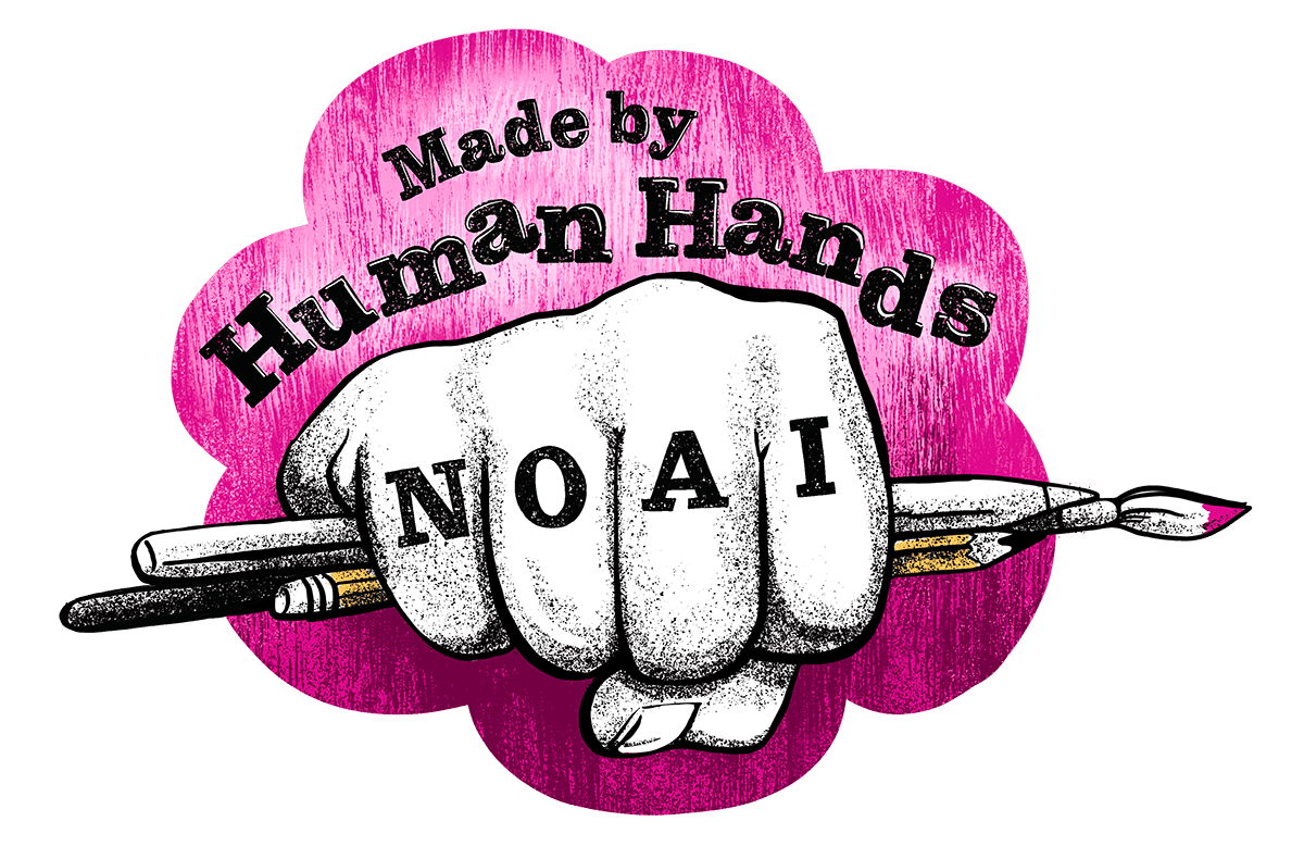 Logo, Made By Human Hands. No AI.