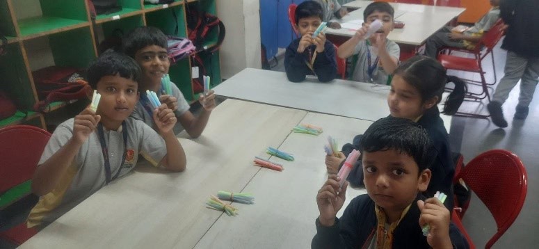 23rd Jnauary,2025 –  Grade I students embarked on an exciting math adventure, exploring numbers up to 100 through a fun, hands-on activity.