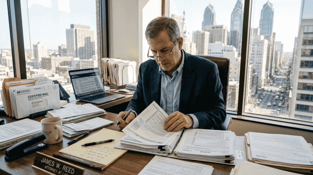 Attorney reviewing IRS power of attorney forms