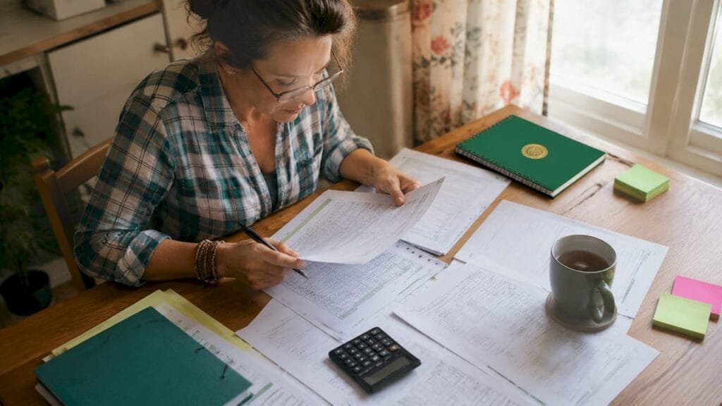 Small business owner reviewing audit checklist