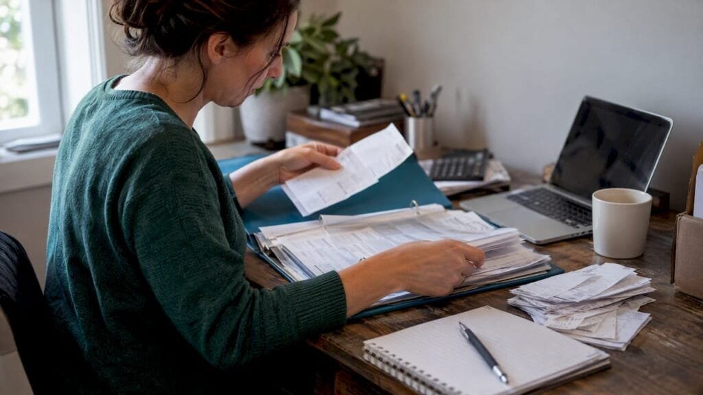 Rental owner organizing audit records