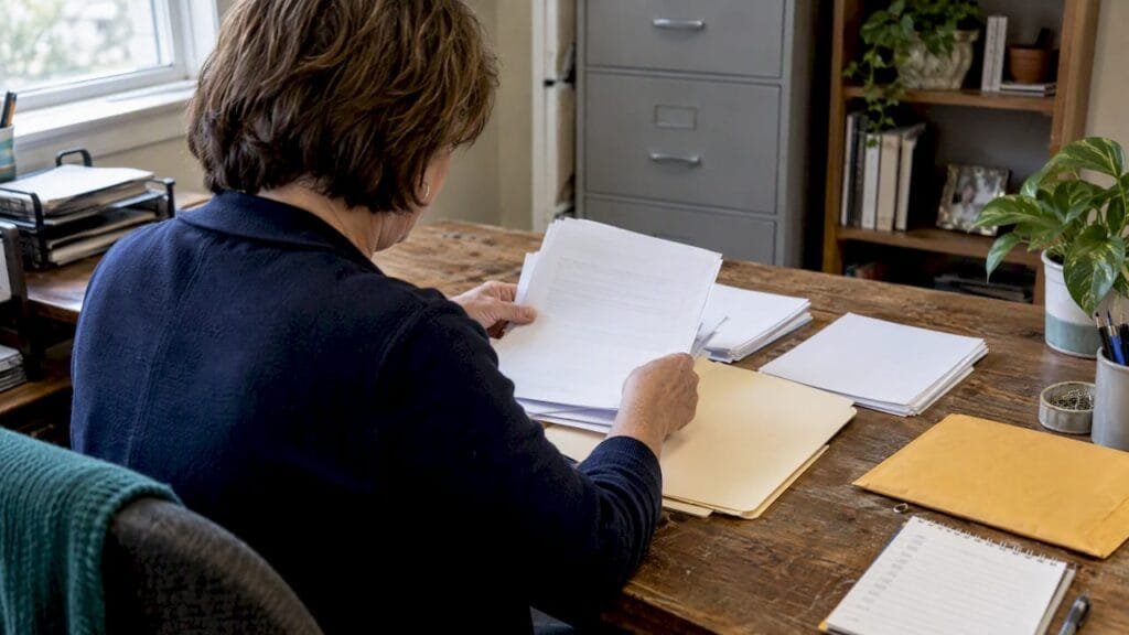 Taxpayer organizing an audit response packet