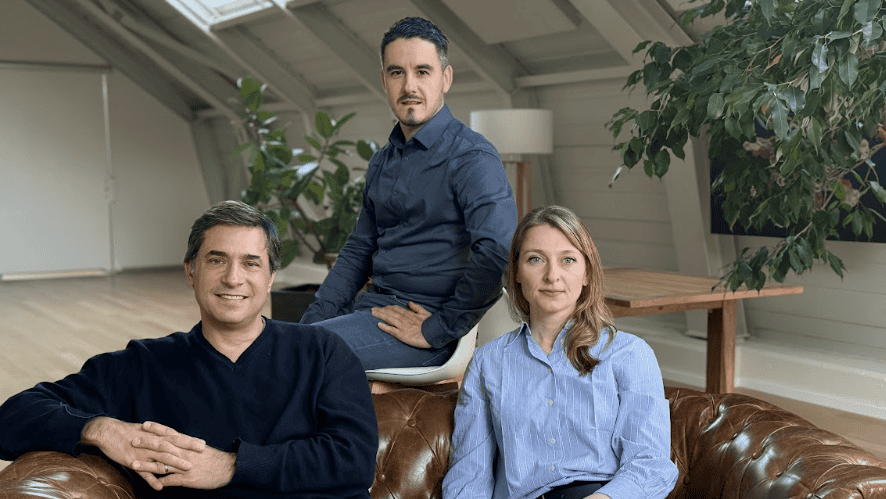 2.From Left to Right - Aurélien Roux, Scientific Advisor and Co-founder, Gregory Segala, CSO and Co-founder, Clélia Bourgoint, CEO and Co-founder