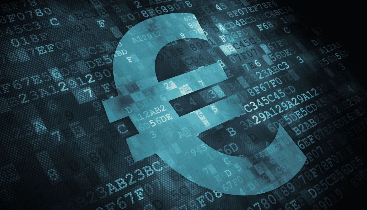 A close-up of a digital euro, illustrating the European Central Bank’s push for a digital euro and the debate over financial sovereignty, privacy and the future of money in Europe.