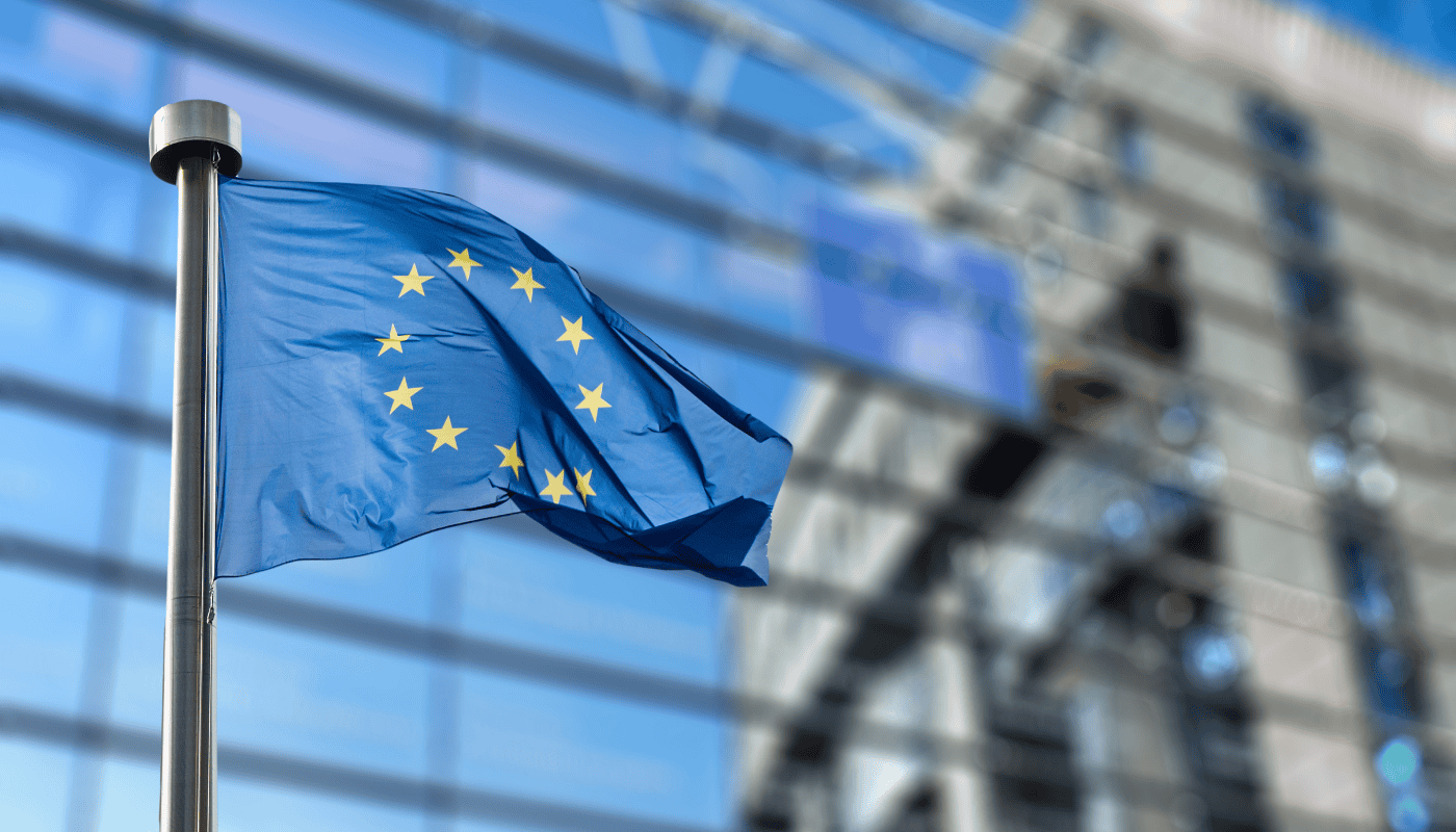 The European Union flag representing the EU's Tech Sovereignty Package – a major legislative push to reduce reliance on US tech companies and build independent digital infrastructure.