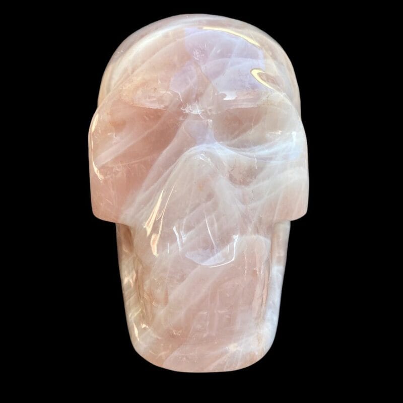 Large rose quartz crystal skull