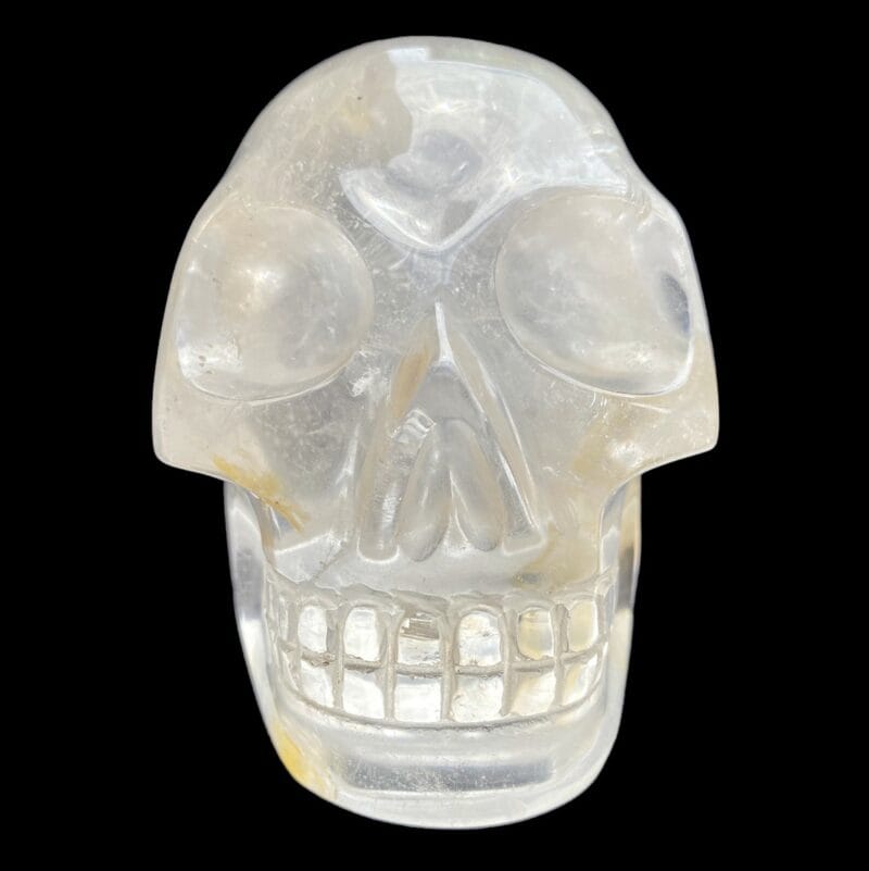 clear quartz crystal skull with golden healer