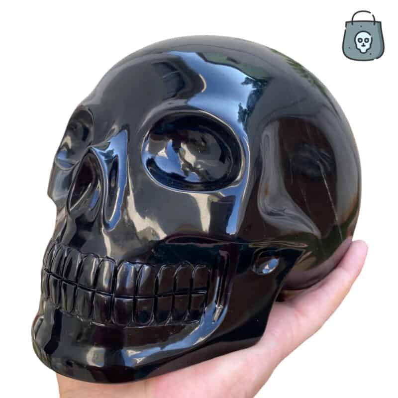 Large black obsidian skull by Walmere