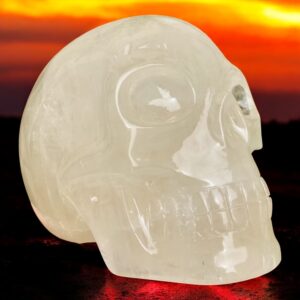 life-size opalized citrine skull