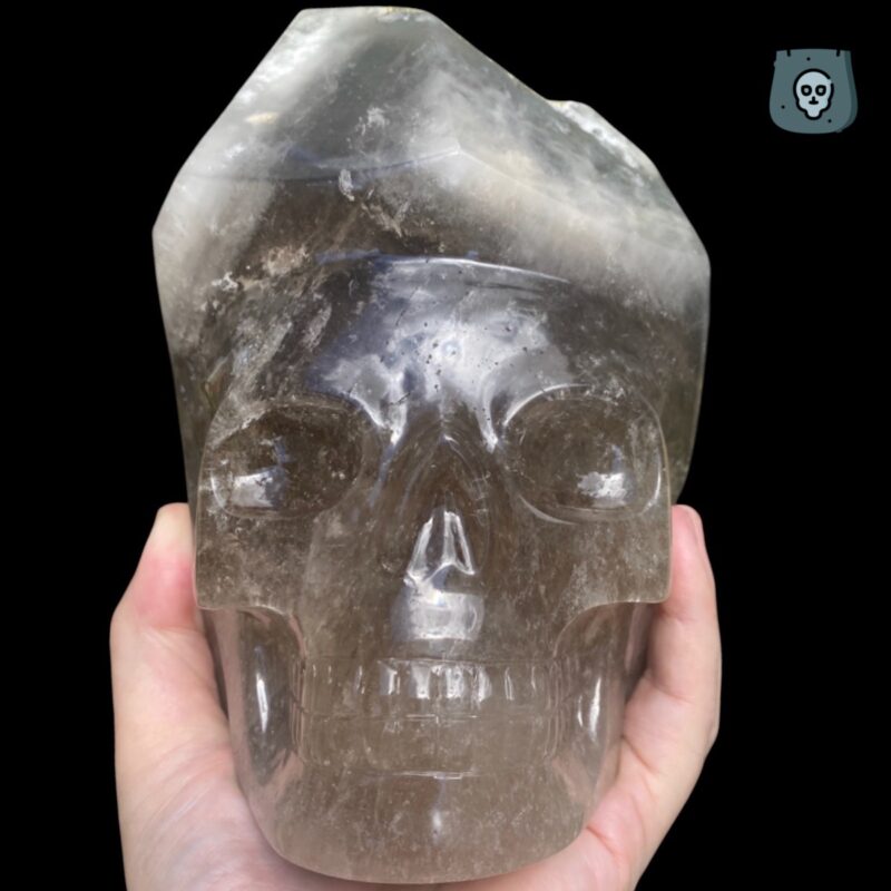 Elestial smoky quartz skull