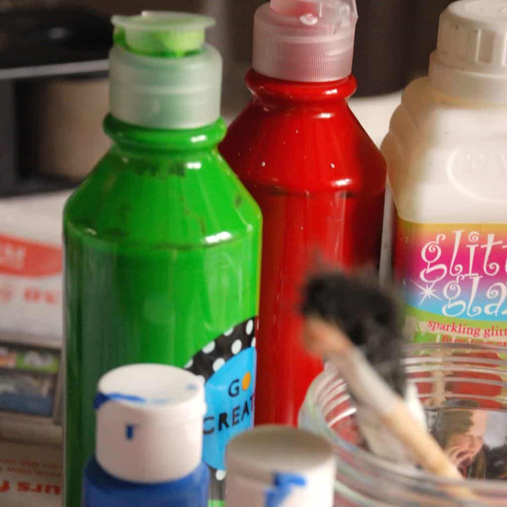 Use acrylic and poster paints to decorate your Salt Dough Ornaments.