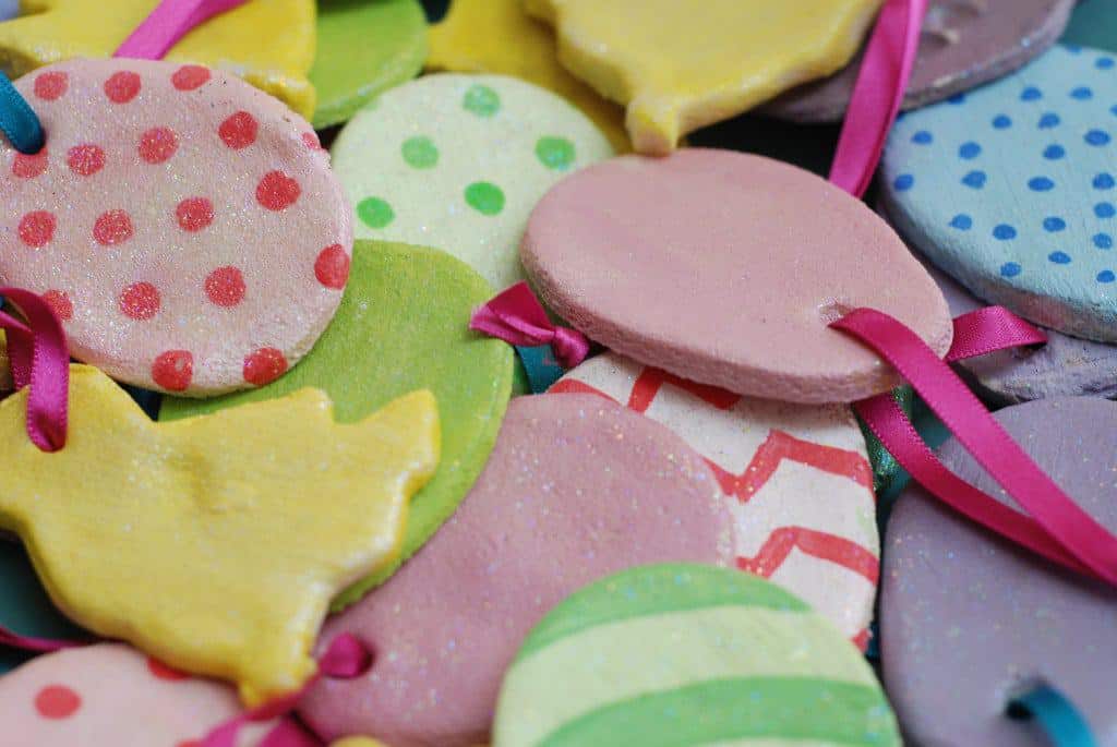 Create Easter tree decorations using this simple salt dough recipe.