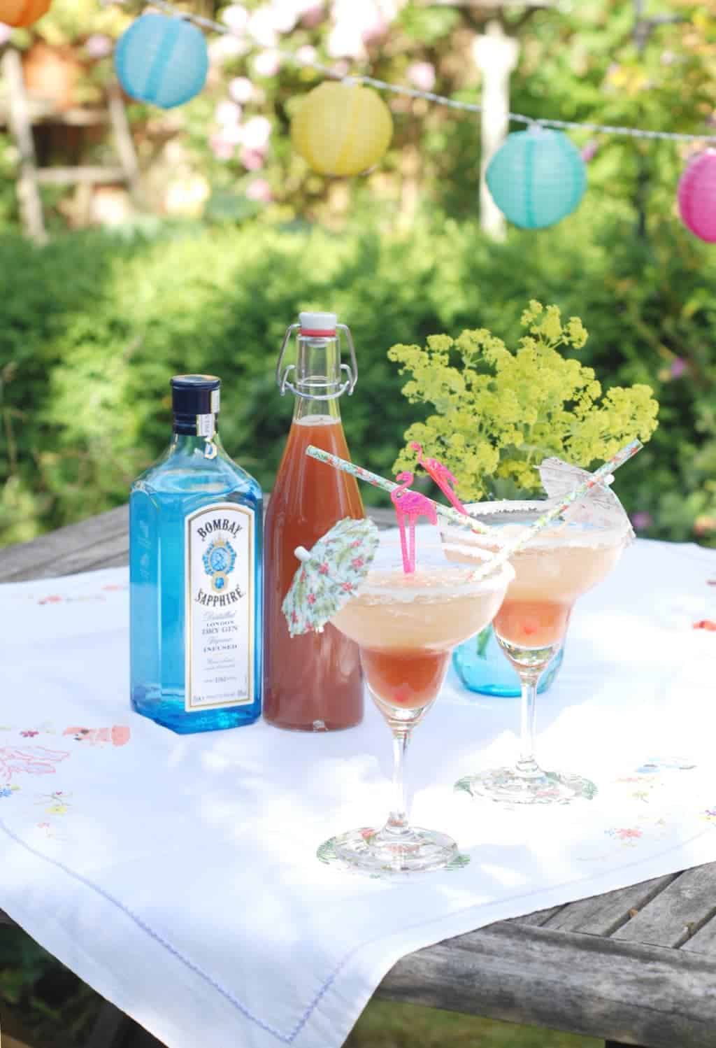 A gin and rhubarb cocktail