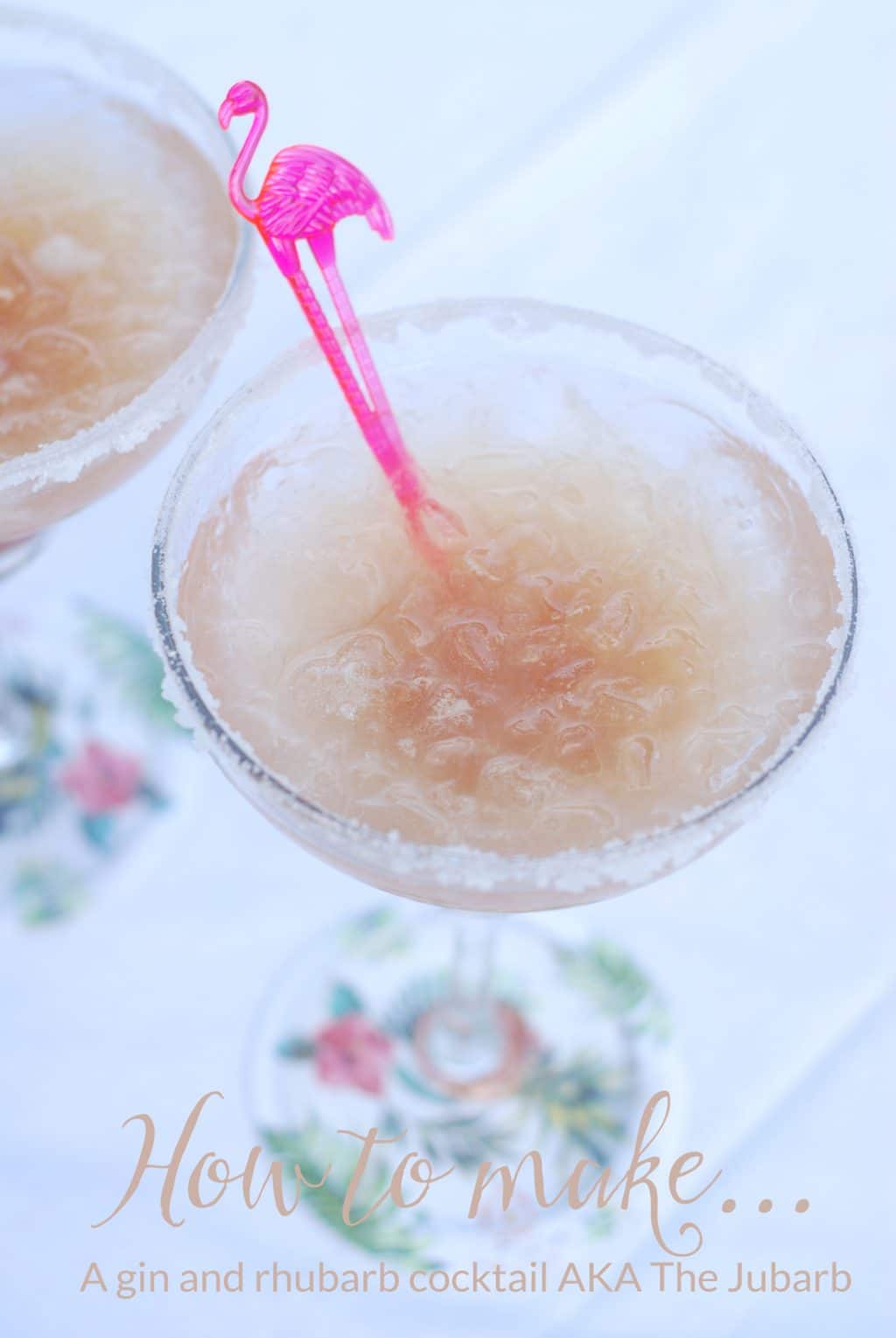 A gin and rhubarb cocktail