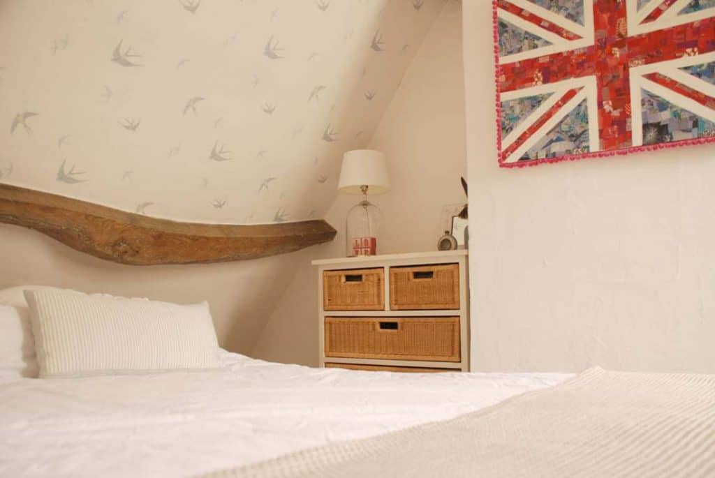 wallpapering a ceiling