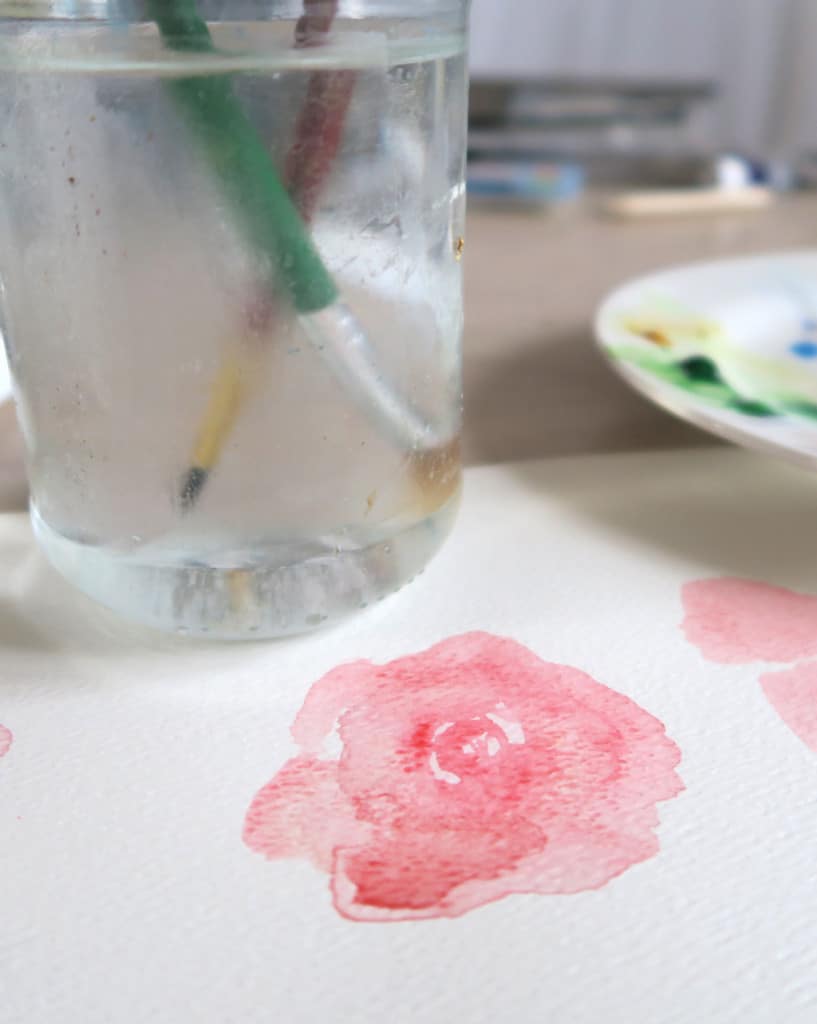 brush lettering with watercolour paint