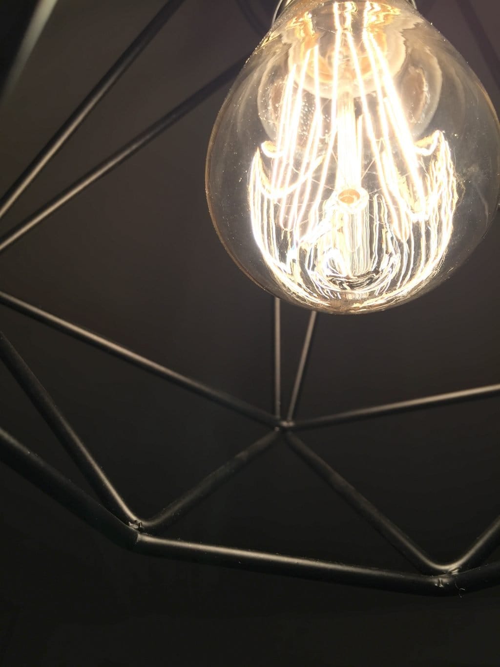 filament bulb and geometric lighting from iconic lights