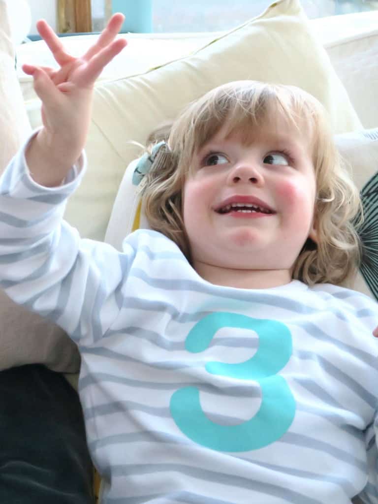 The twins on their third birthday