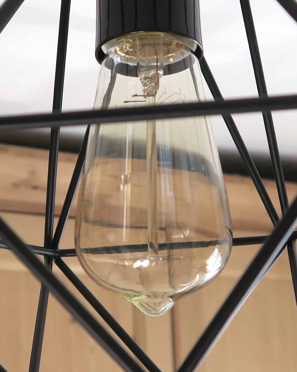filament bulb and geometric lighting from iconic lights
