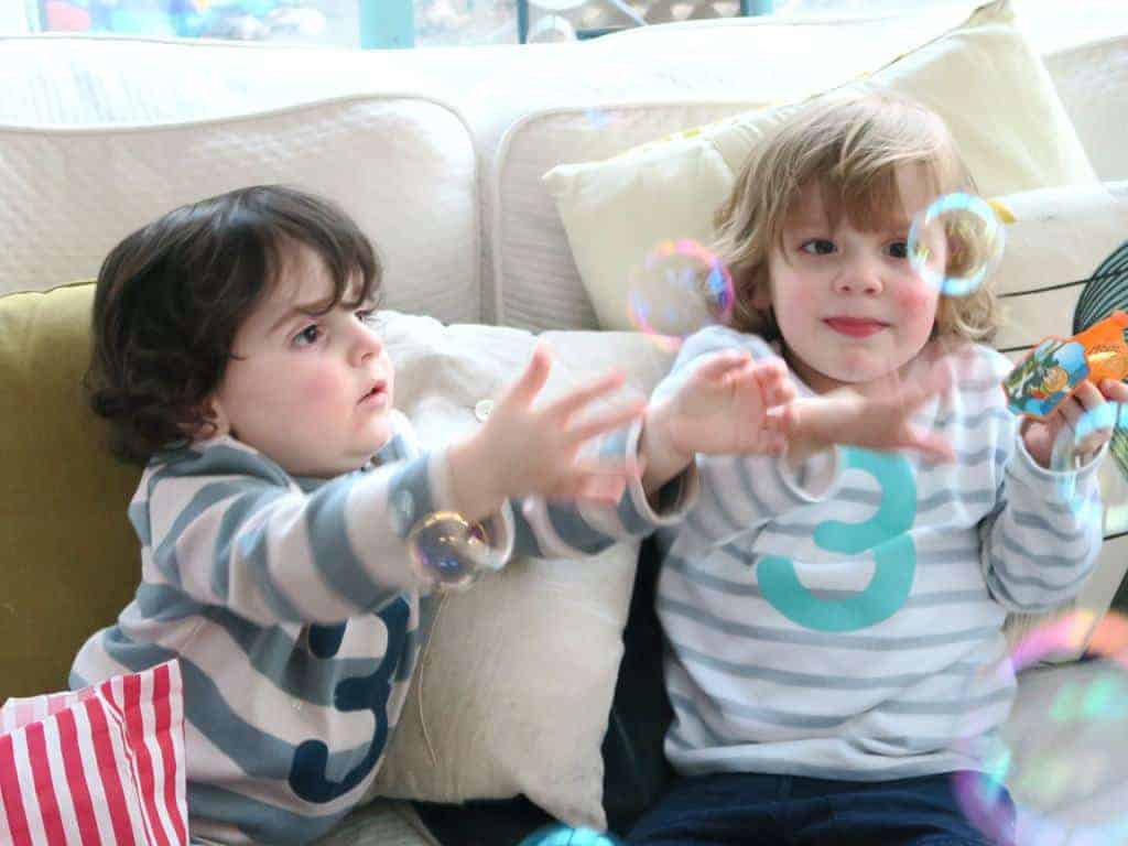 The twins on their third birthday