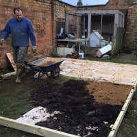 Building a base for the she shed