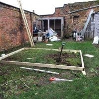 Building a base for the she shed