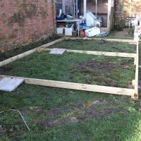 Building a base for the she shed