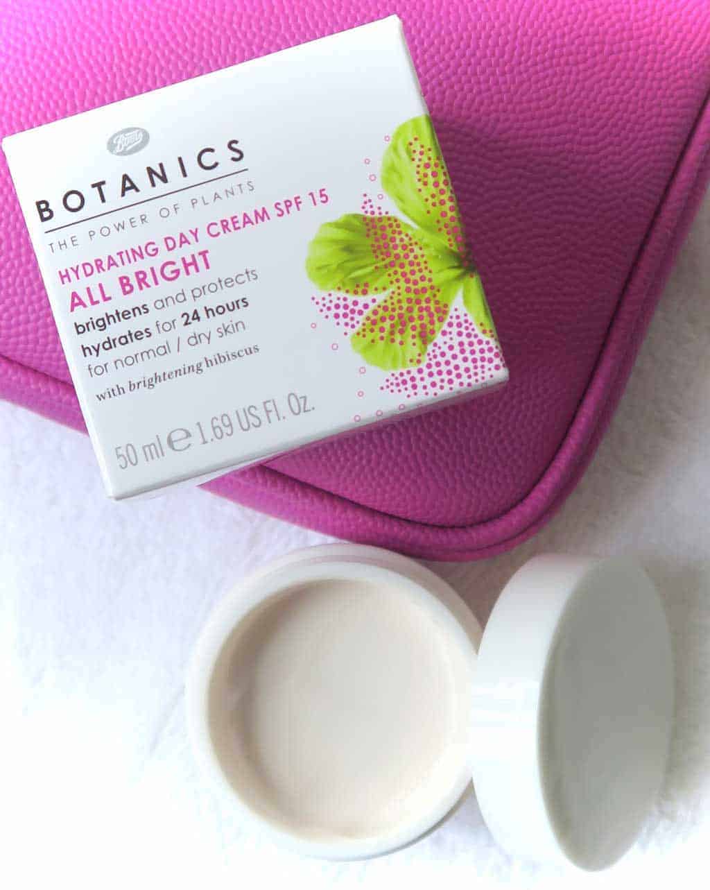 boots botanics skincare review — The Botanics all bright day cream