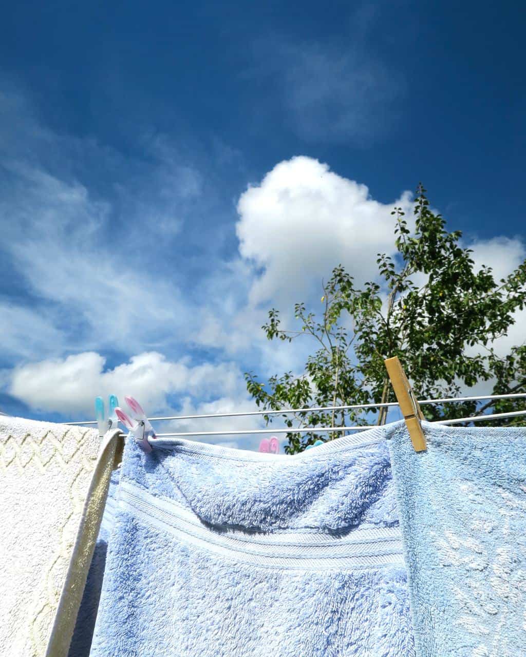 Blue sky day, washing on the line
