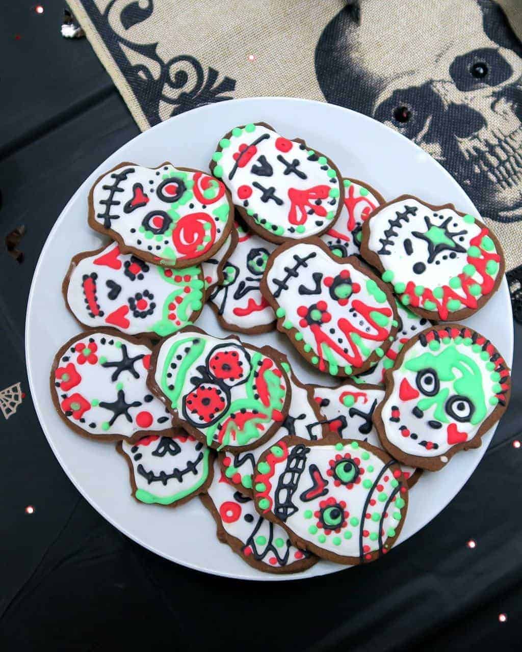 Halloween Party Sugar Skull Cookies