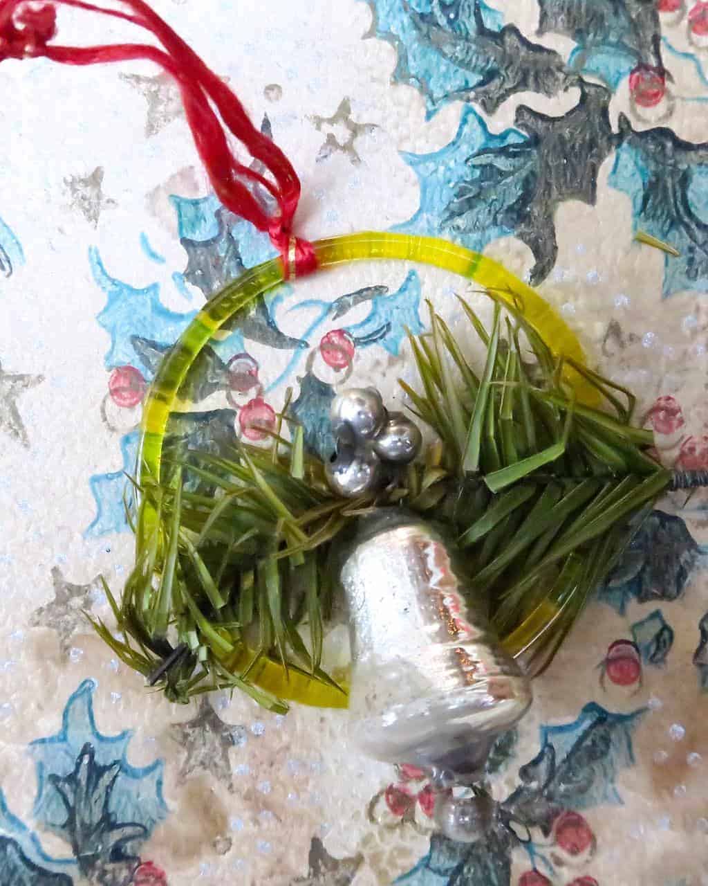 Granny's Vintage Christmas Decorations include this little glass bell