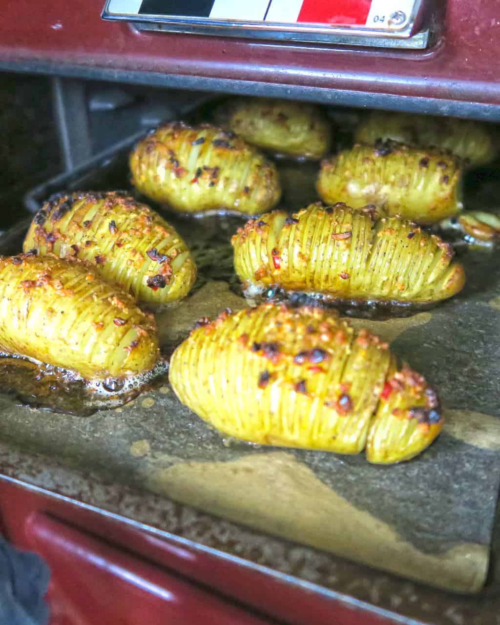 Mini Hasselback Potatoes with Garlic and Chilli