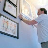 how to create a gallery wall up a staircase